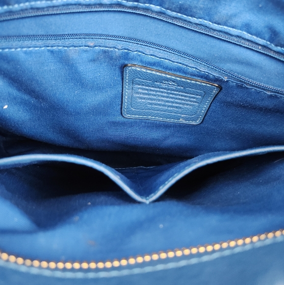 Coach Blue Pebble Leather Isabelle East West Hobo Shoulder / Crossbody Bag - Picture 15 of 16